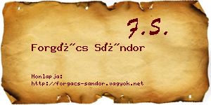 Forgács Sándor névjegykártya