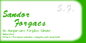 sandor forgacs business card